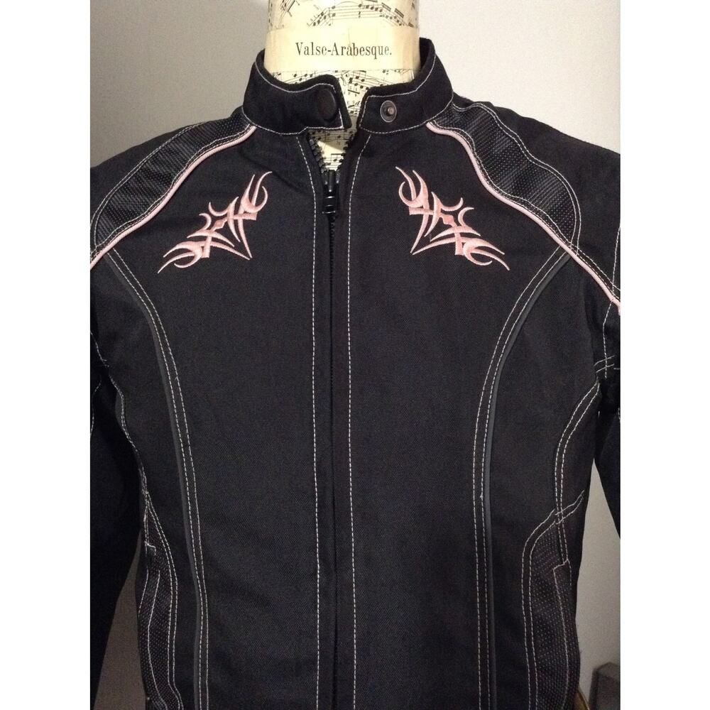 Revolution Gear Armored Moto Jacket Womens M Pink Reflective Butterfly Padded